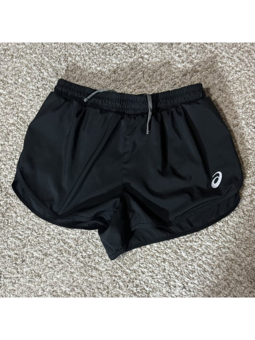 ASICS Running Shorts Women's Size M Drawstring Lined Lightweight Black